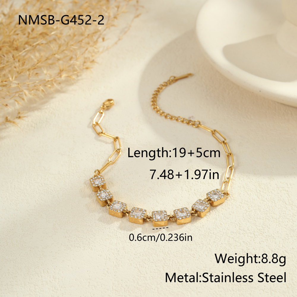 Fashion Stainless Steel Zircon Heart-Shaped Collarbone Chain Necklace Jewelry Set Luxurious Women's Accessories Suitable For Parties And Dates