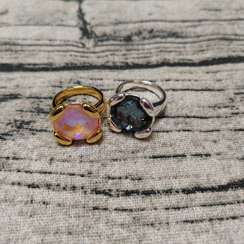 Wholesale Jewelry Classic Style Geometric Copper Crystal Plating Rings