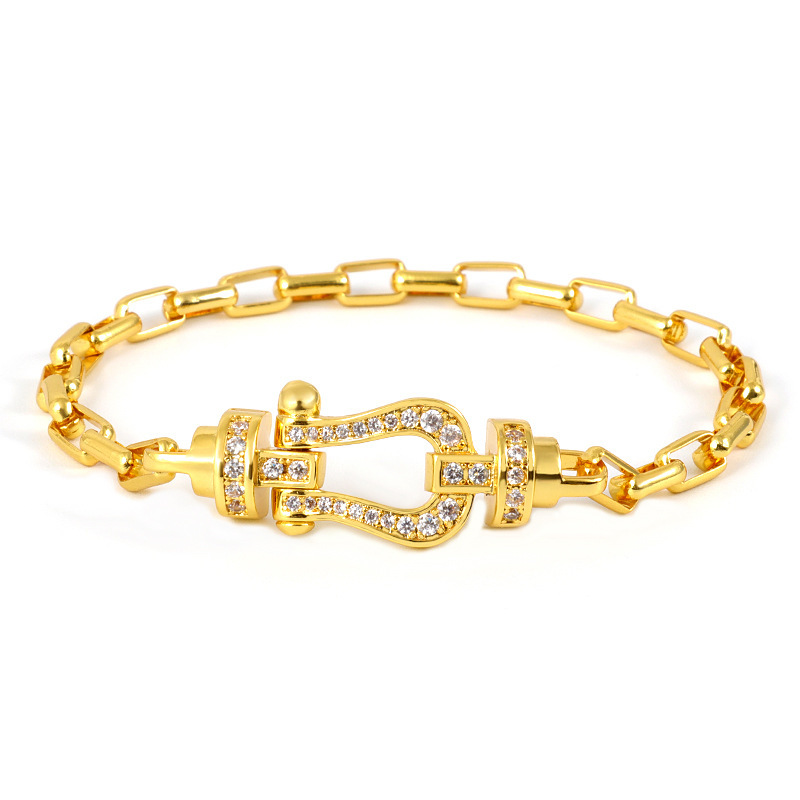Copper Elegant Simple Style Classic Style Plating Inlay Geometric Artificial Gemstones Bracelets