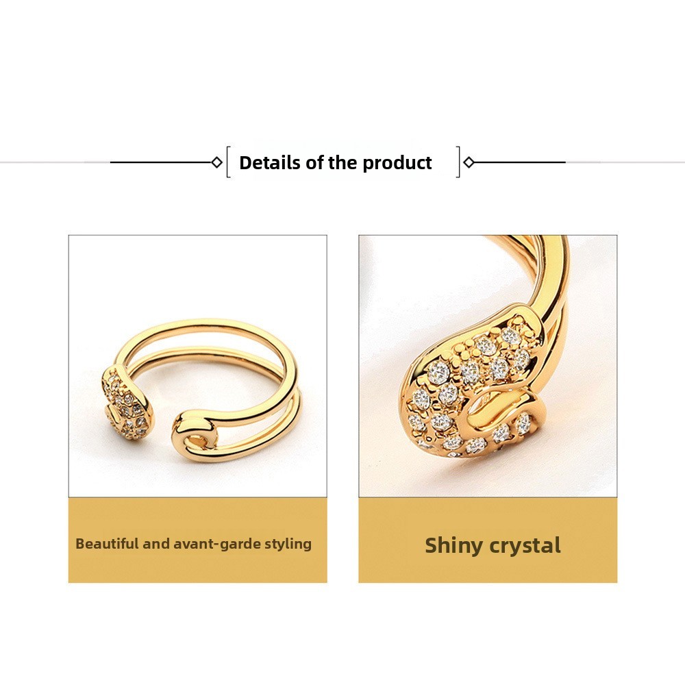 Diamond Ring Open Wedding Geometric Pinch Ring Women's Accessories Geometric