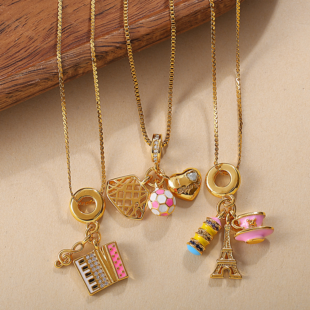 Retro Style Fox Pendant Necklace For Girls Heavy Design Stainless Steel Fashionable OIL Drop DIY Jewelry Accessories