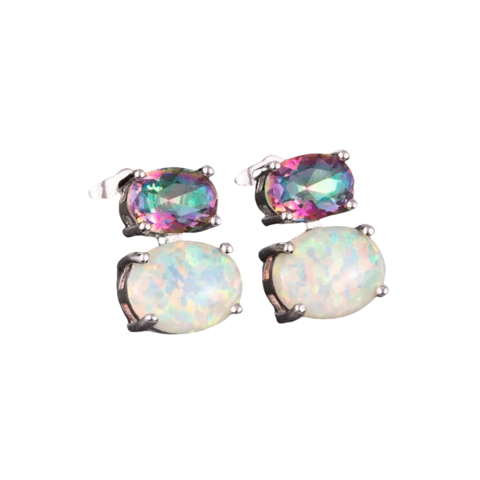 Hawaii Style Oval Shape TikTok Popular Ear Cuff Rings Opal Unisex Copper Material Jewelry Accessories Ear Rings Circular And Oval