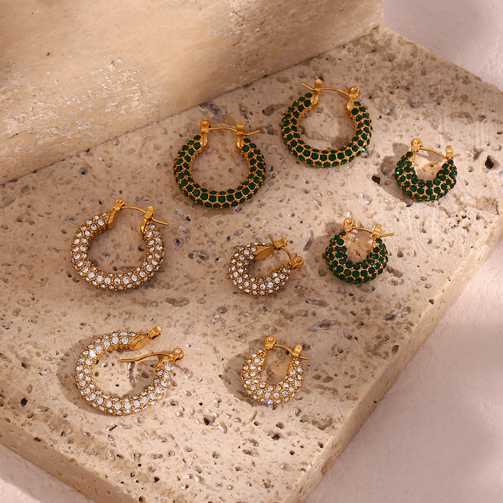 PVD Coated Real Gold Plated 18K Gold Geometric 304 Stainless Steel Fashion Waterproof Non Tarnish Earrings