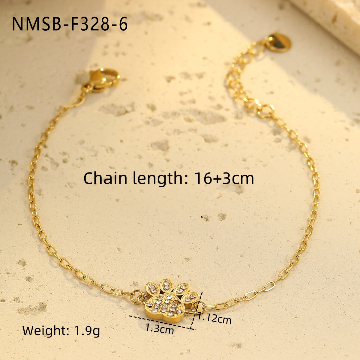 Style Personality Small Flower Dog Paw Cute Simple Titanium Steel 304 Stainless Steel Bracelet Non-Fading Design Sense Light Luxury Hand Jewelry Wholesale