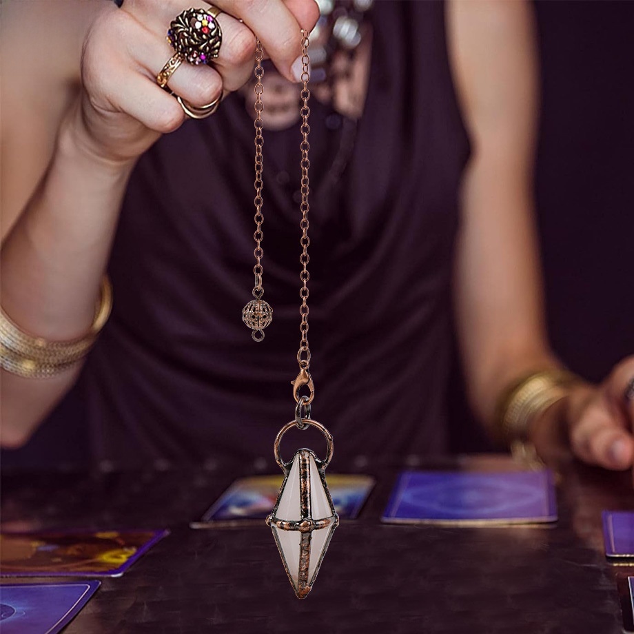 Retro Style Natural Semi-Precious Crystal Hexagonal Column Cut Pendulum Pendant Ornament Simple Design Jewelry Accessories