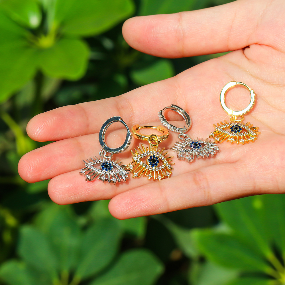 Fashion Lucky Eye Copper Earrings