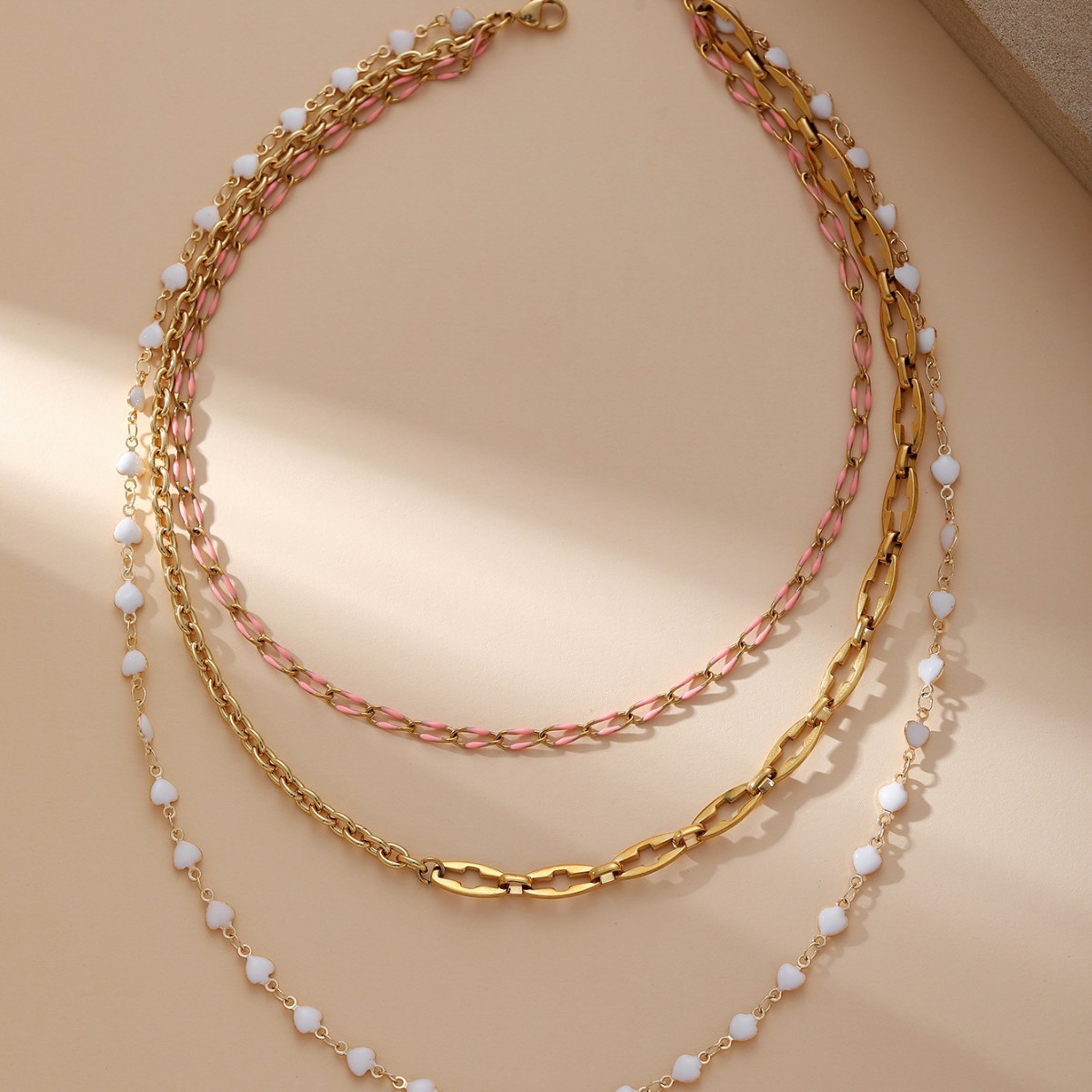 Hot Style Holiday Bohemian Style Clavicle Necklace High-End Temperament Stainless Steel Gold-Plated Color-Preserving Necklace
