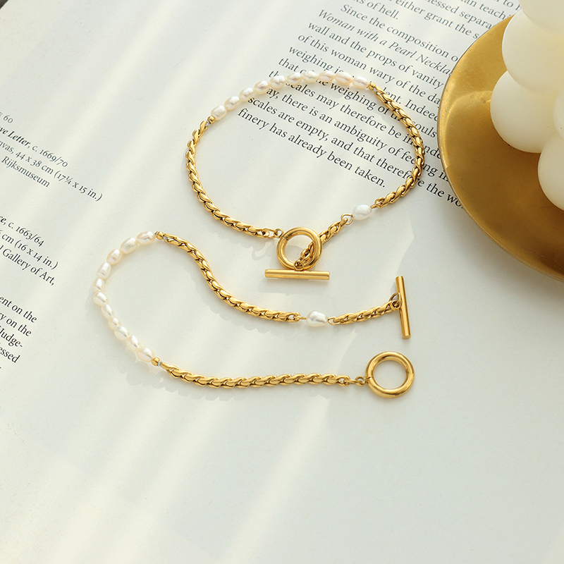 PVD Coated Real Gold Plated 18K Gold Geometric 304 Stainless Steel Classic Style Waterproof Non Tarnish 304 Stainless Steel Bracelets