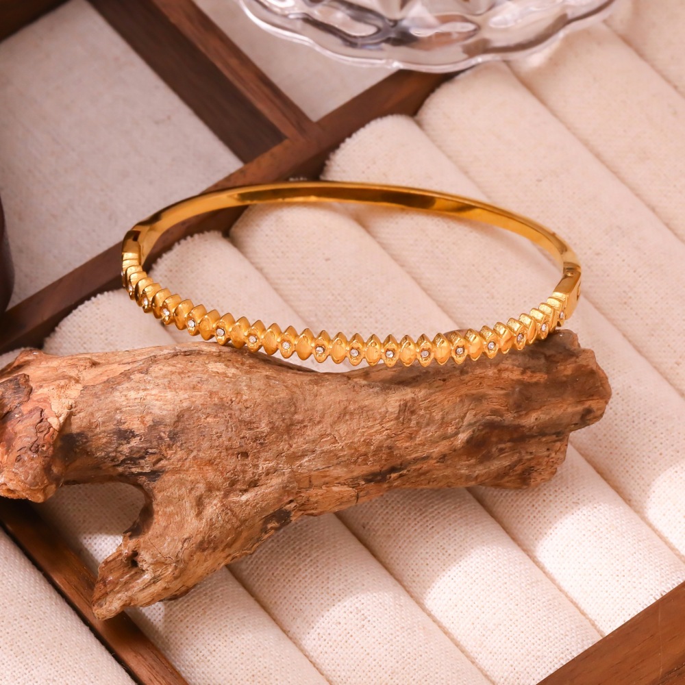 Stainless Steel Full Diamond Bracelet Minimalist Daily Matching Wristband Jewelry Accessories