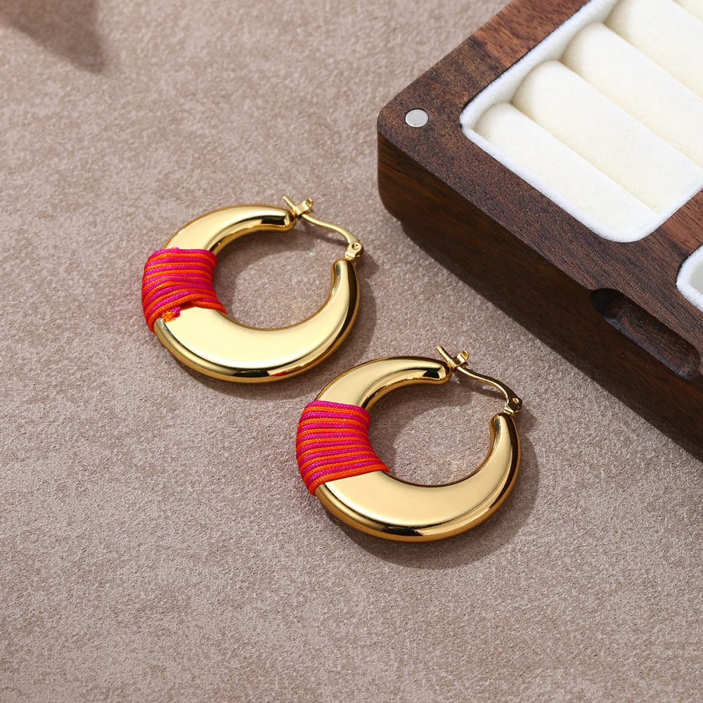 New Design U-Shape Stainless Steel Earrings Women's Personality Luxury Simple Woven Style Dangle Jewelry Accessories