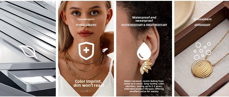 Titanium Steel Round Pendant Necklace Ladies Layered Design Clavicle Chain Jewelry Accessories