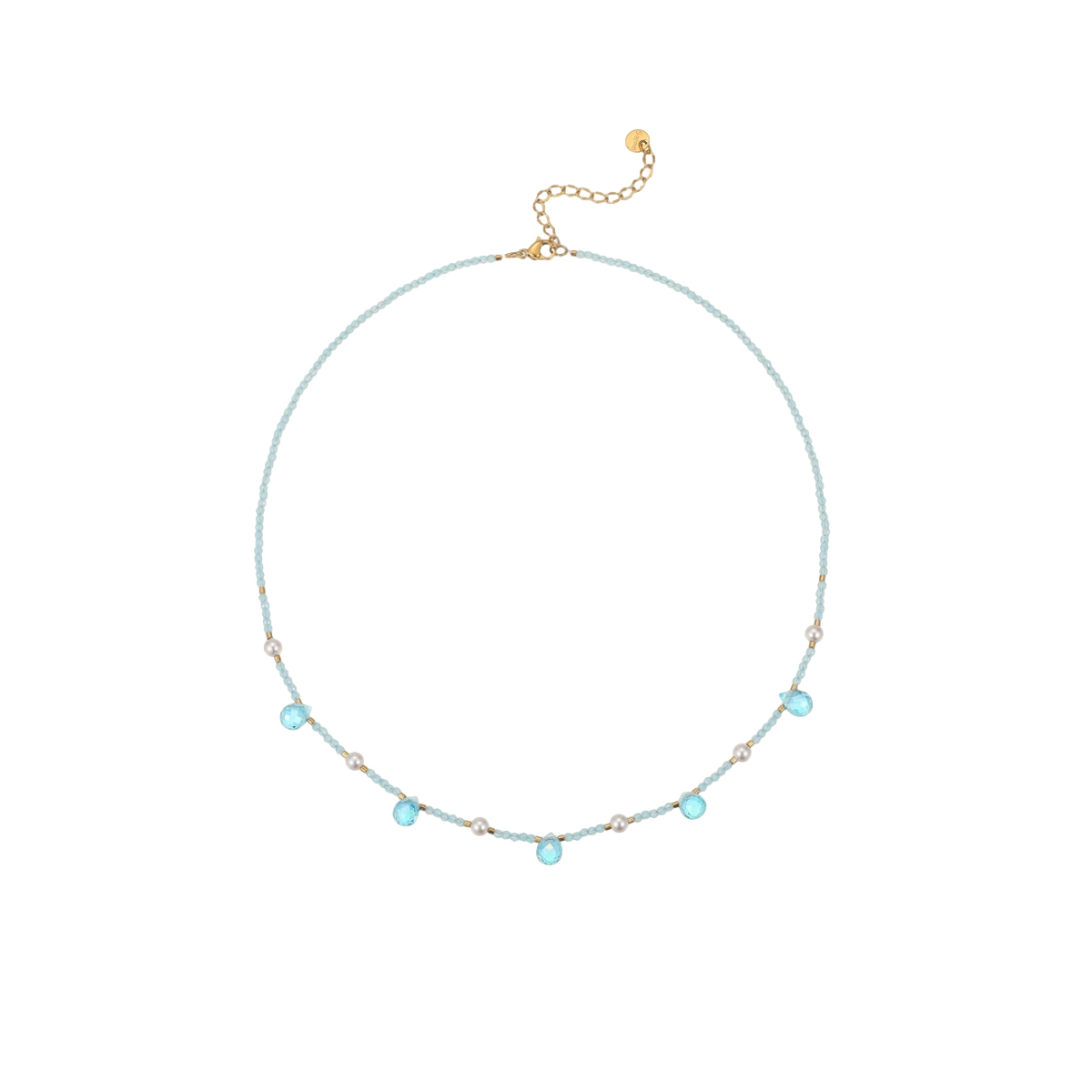 Vacation Style Fashion Crystal Beaded Necklace Bohemian Style Stainless Steel Necklace Niche Jewelry Wholesale