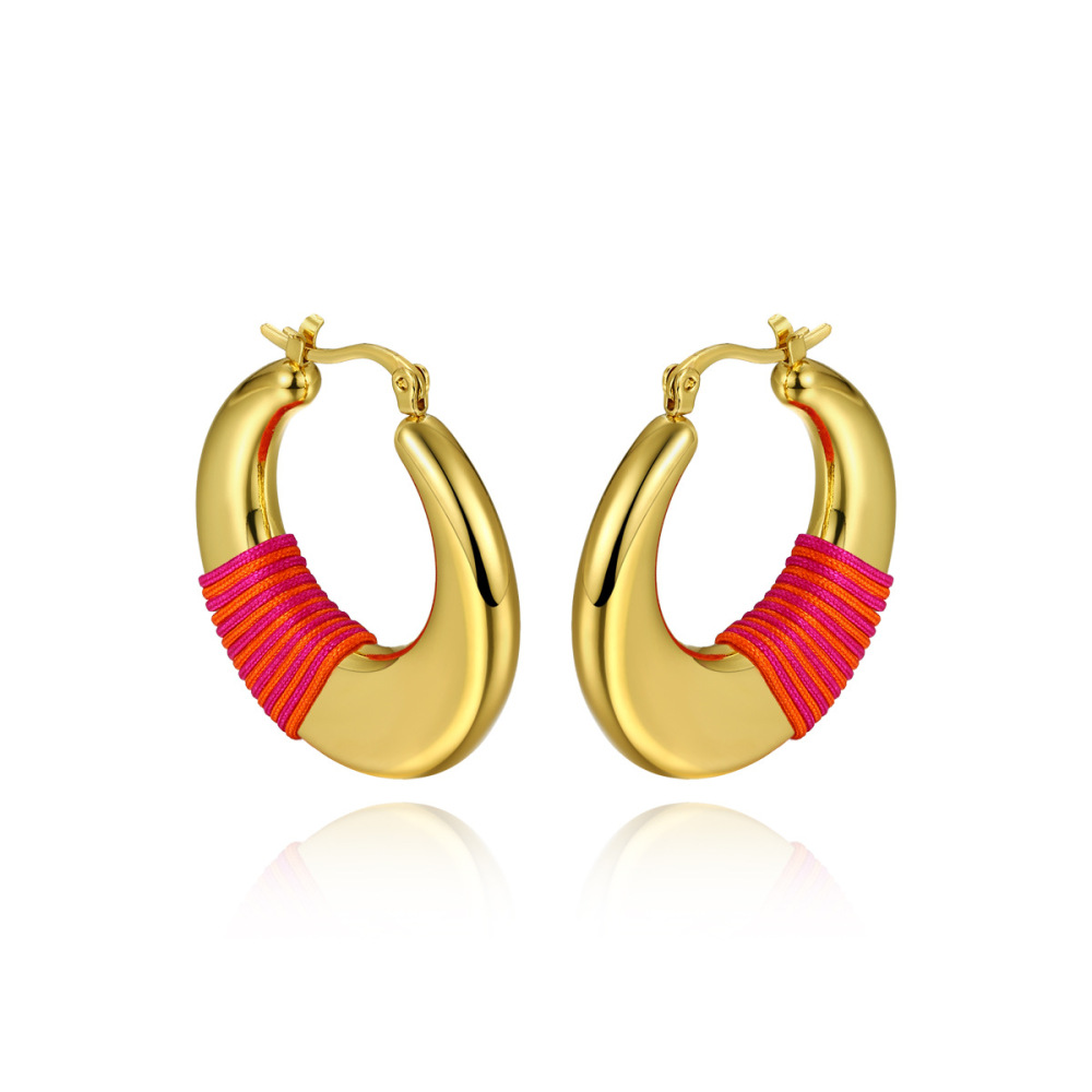 New Design U-Shape Stainless Steel Earrings Women's Personality Luxury Simple Woven Style Dangle Jewelry Accessories