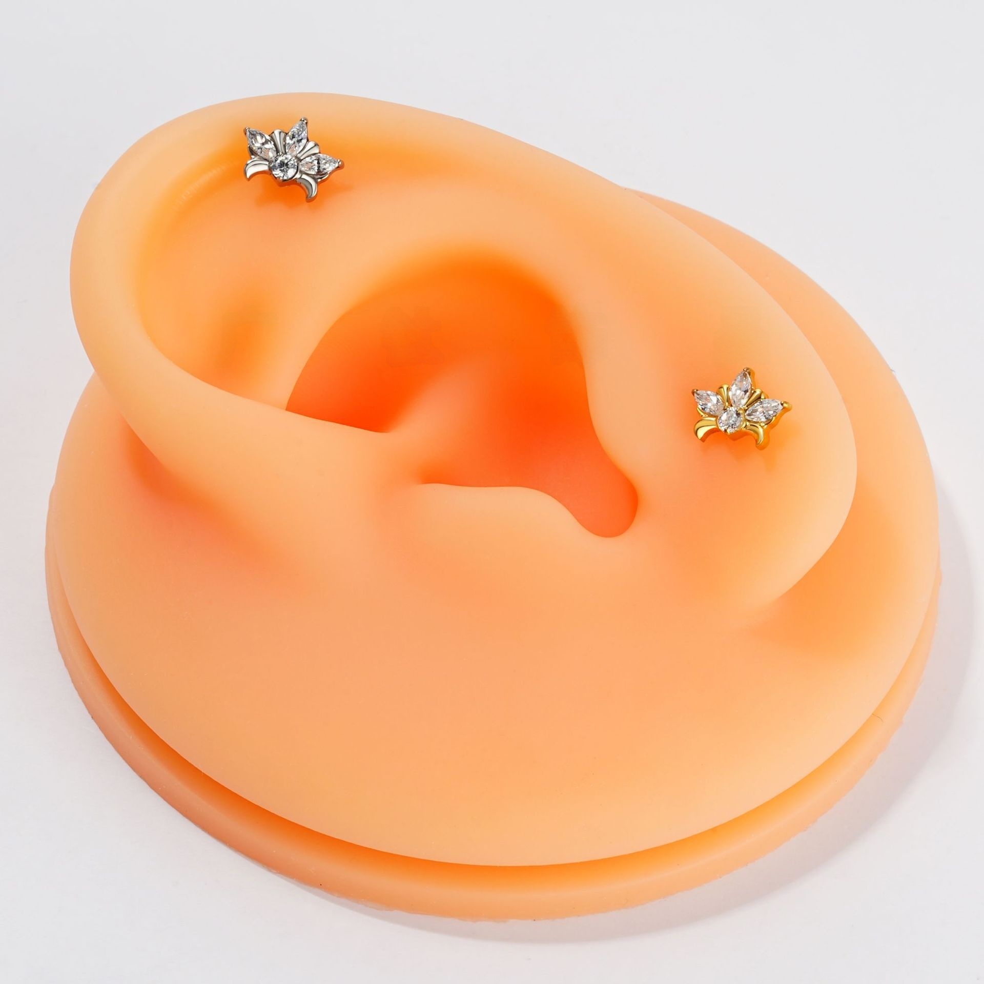 Titanium Alloy Crown Flower Earrings For Women Body Piercing Lip Tongue Jewelry Simple Geometric Pattern Wedding Birthday