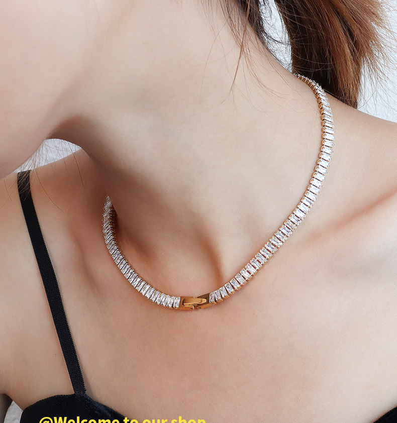 PVD Coated Real Gold Plated 18K Gold Printing 304 Stainless Steel Fashion Waterproof Non Tarnish 304 Stainless Steel Necklace