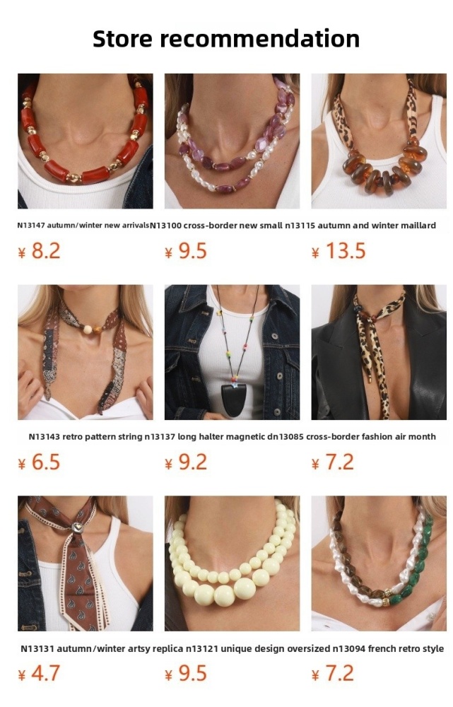 Colorful Resin Pendant Necklace Stainless Steel Chain Layered Women's Jewelry Accessories