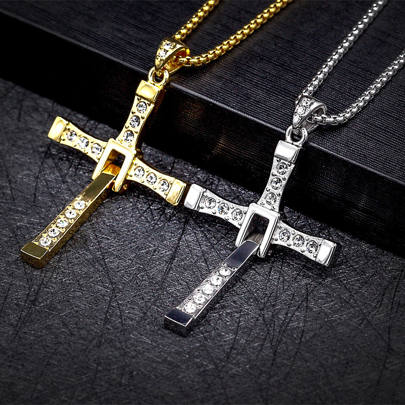 PVD Coated Real Gold Plated 18K Gold Cross 304 Stainless Steel Fashion Waterproof Non Tarnish 304 Stainless Steel