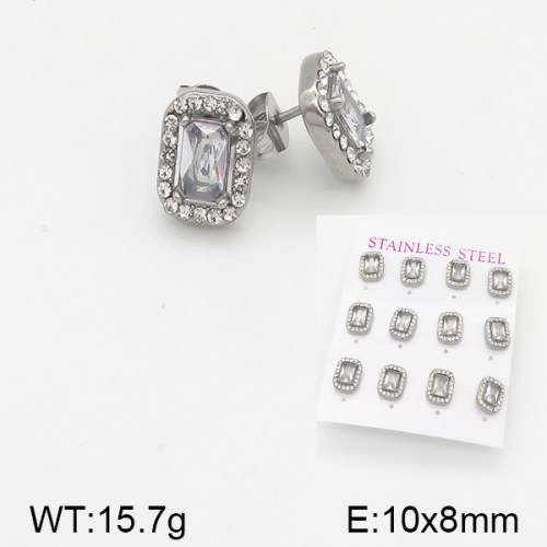 INS New  Fashion Titanium Steel Square Stud Earrings 18K Gold Stainless Steel Love Element Earrings Niche Design High Earrings Women's Stud Earrings