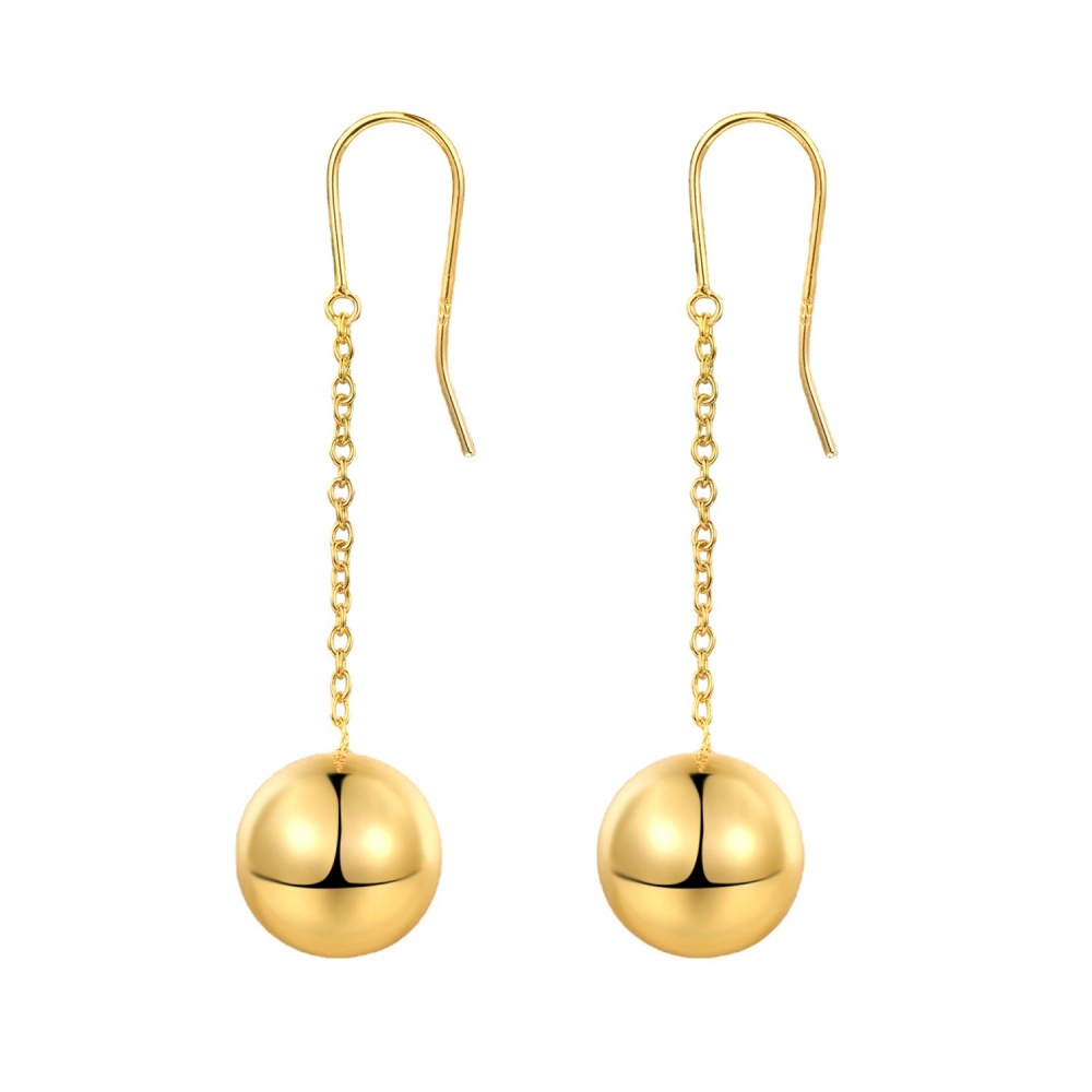 Elegant Silver Needle Metal Ball Stud Earrings Women's Fashion OL Style Simple Atmosphere Autumn Winter Jewelry Accessories