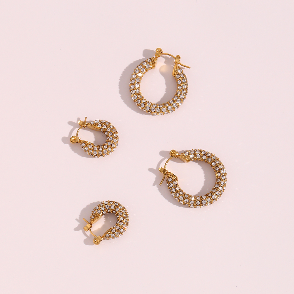PVD Coated Real Gold Plated 18K Gold Geometric 304 Stainless Steel Fashion Waterproof Non Tarnish Earrings