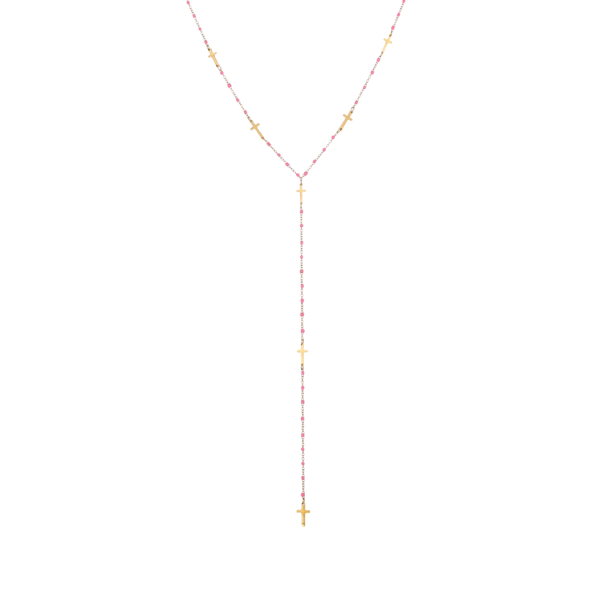 Fashion Trend 304 Stainless Steel Jewelry Tassel Cross Necklace Accessories For Women Long Light Luxury High-End Clavicle Chain