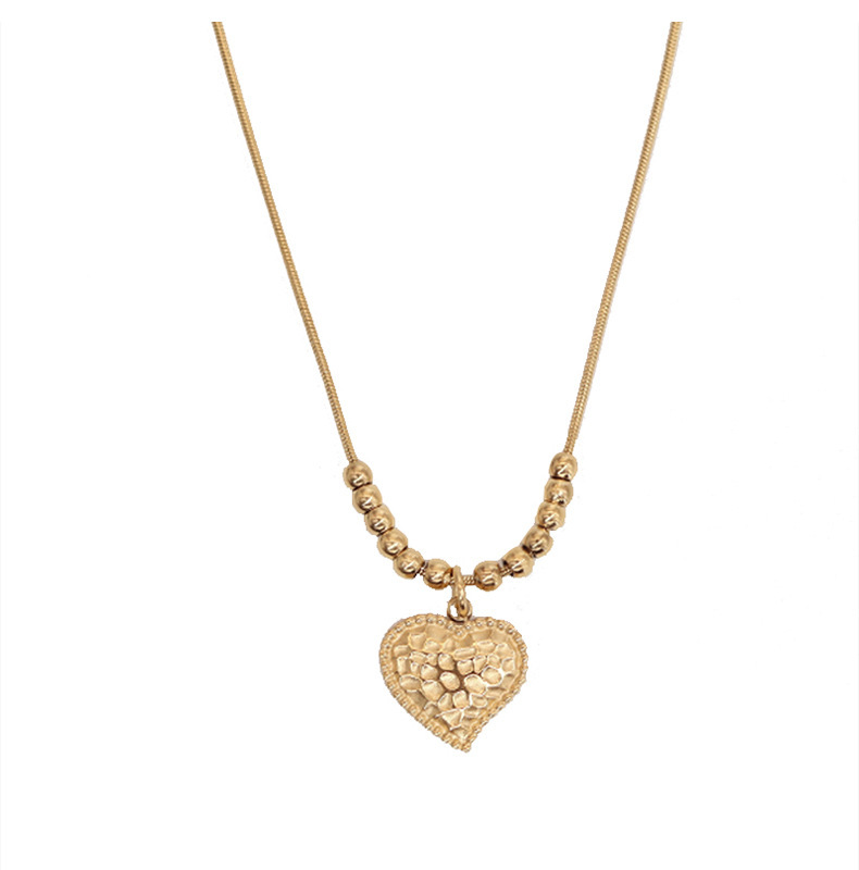 Wholesale Jewelry Fashion Heart Shape 304 Stainless Steel None 18K Gold Plated Gold Plated Stainless Steel Necklaces