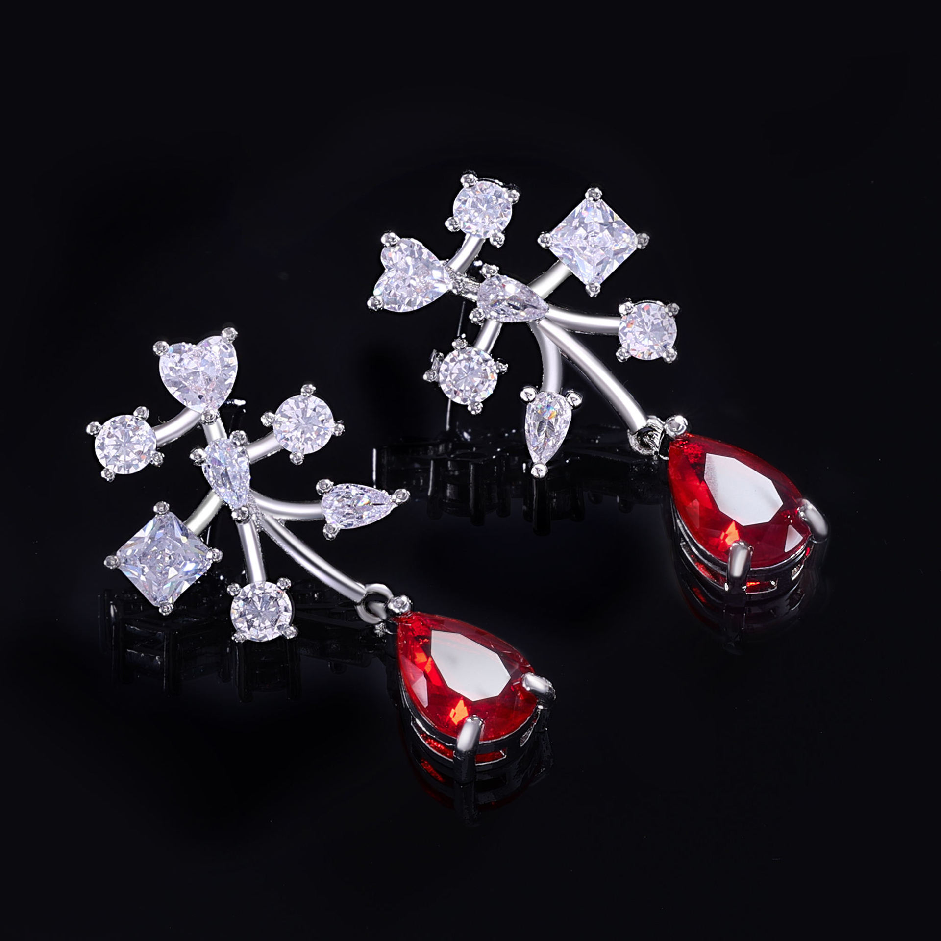 Fashionable Zircon Necklace Earring Set Simple New Style Bridal Gown Wedding Dress Accessory Chain Jewelry For Women
