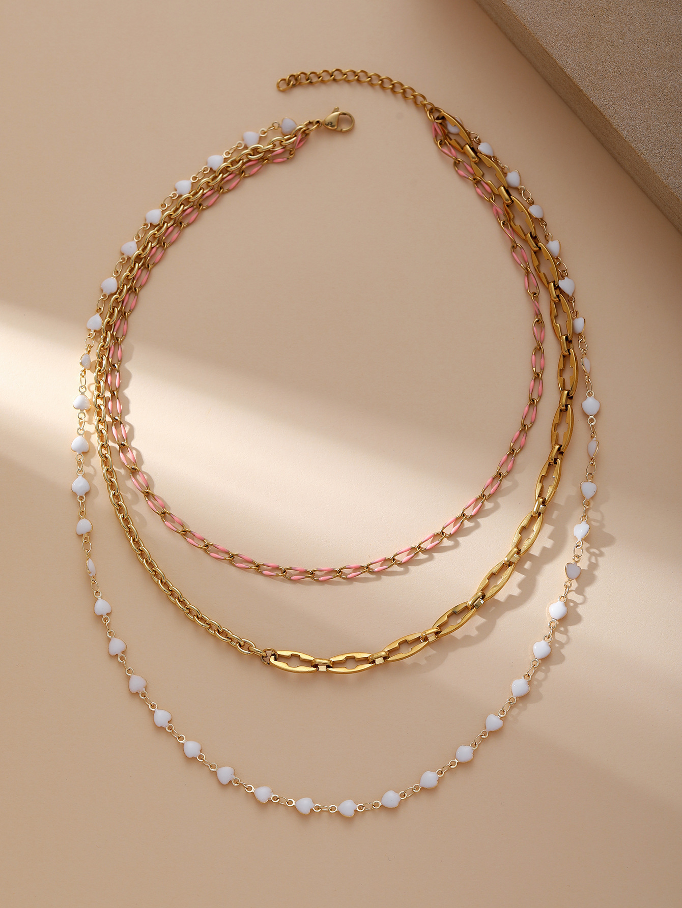 Hot Style Holiday Bohemian Style Clavicle Necklace High-End Temperament Stainless Steel Gold-Plated Color-Preserving Necklace