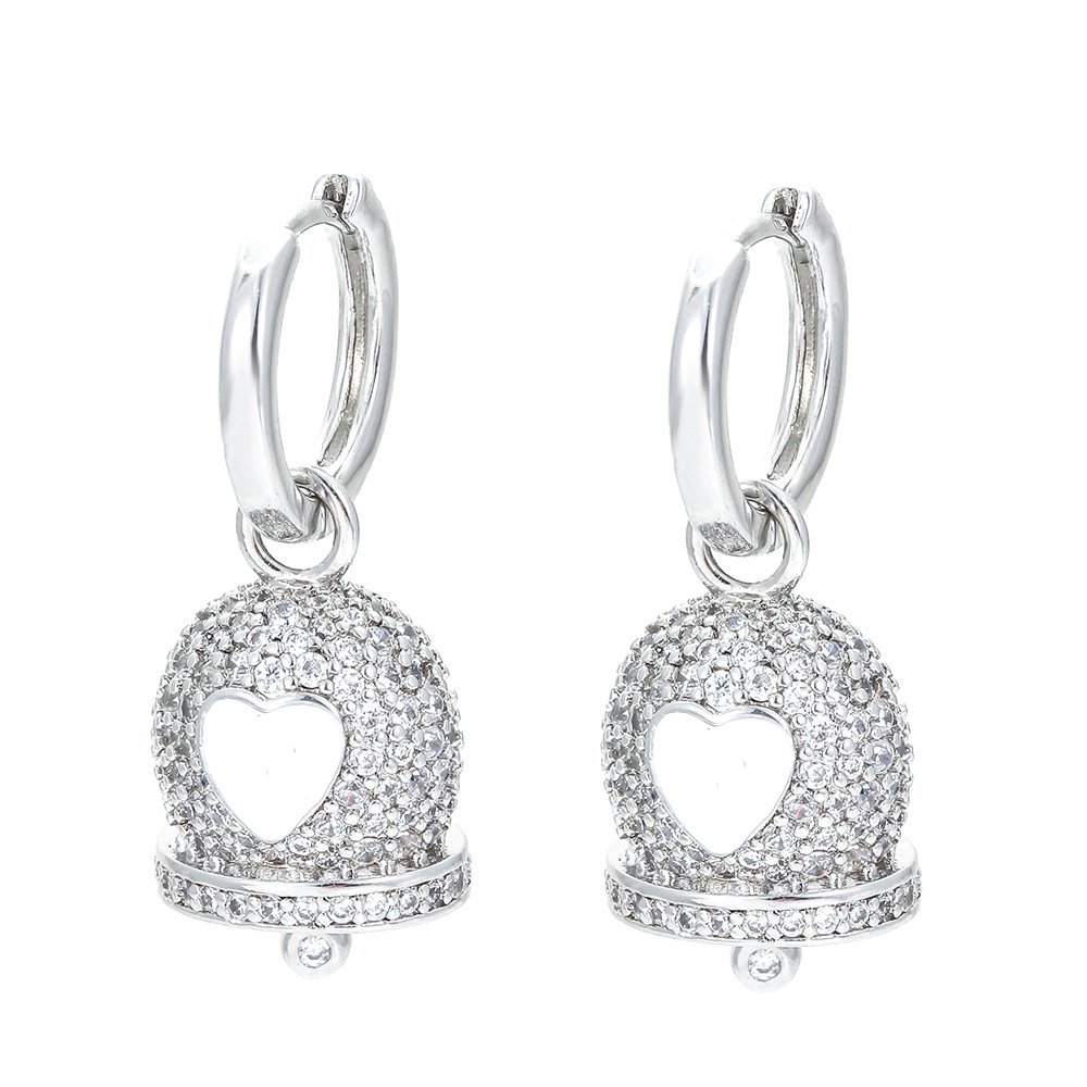 Fashion Bell Copper Drop Earrings Plating Inlay Zircon Copper Earrings
