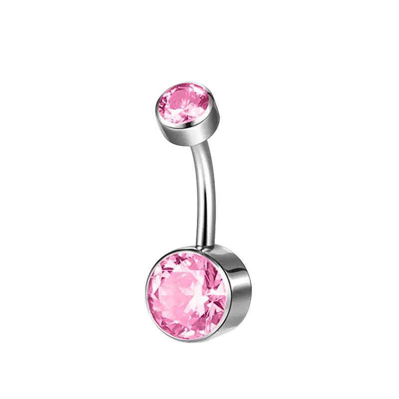 5A Grade Zirconia Titanium Belly Button Ring With Internal Teeth Edge Cylindrical Navel Jewelry Women Body Piercing Accessories