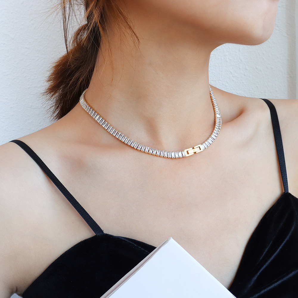 PVD Coated Real Gold Plated 18K Gold Square 304 Stainless Steel Fashion Waterproof Non Tarnish 304 Stainless Steel Choker