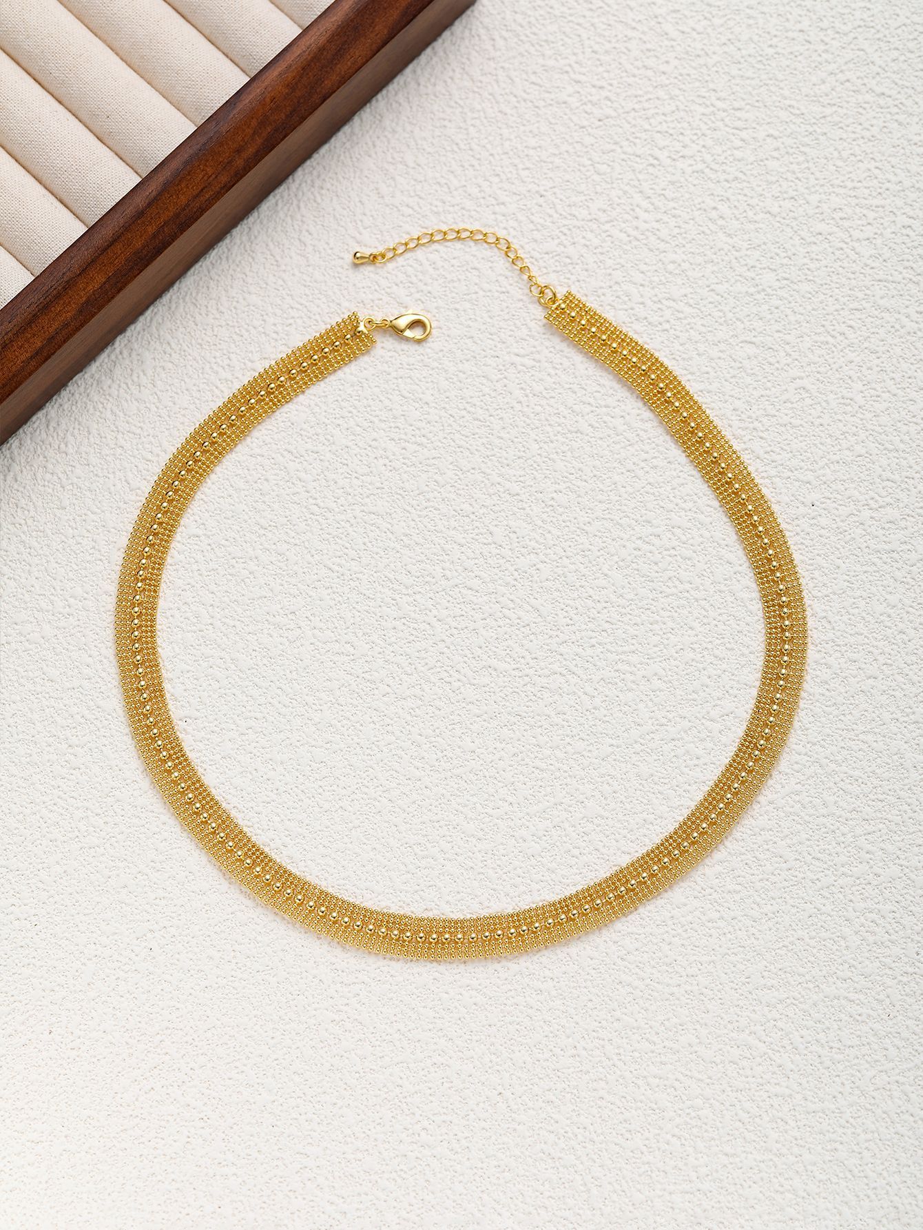 Exaggerated Gold Metal Hip-Hop Necklace Cuban Chain Accessories Unisex Meteor Shower Starry Sky Gold Plated