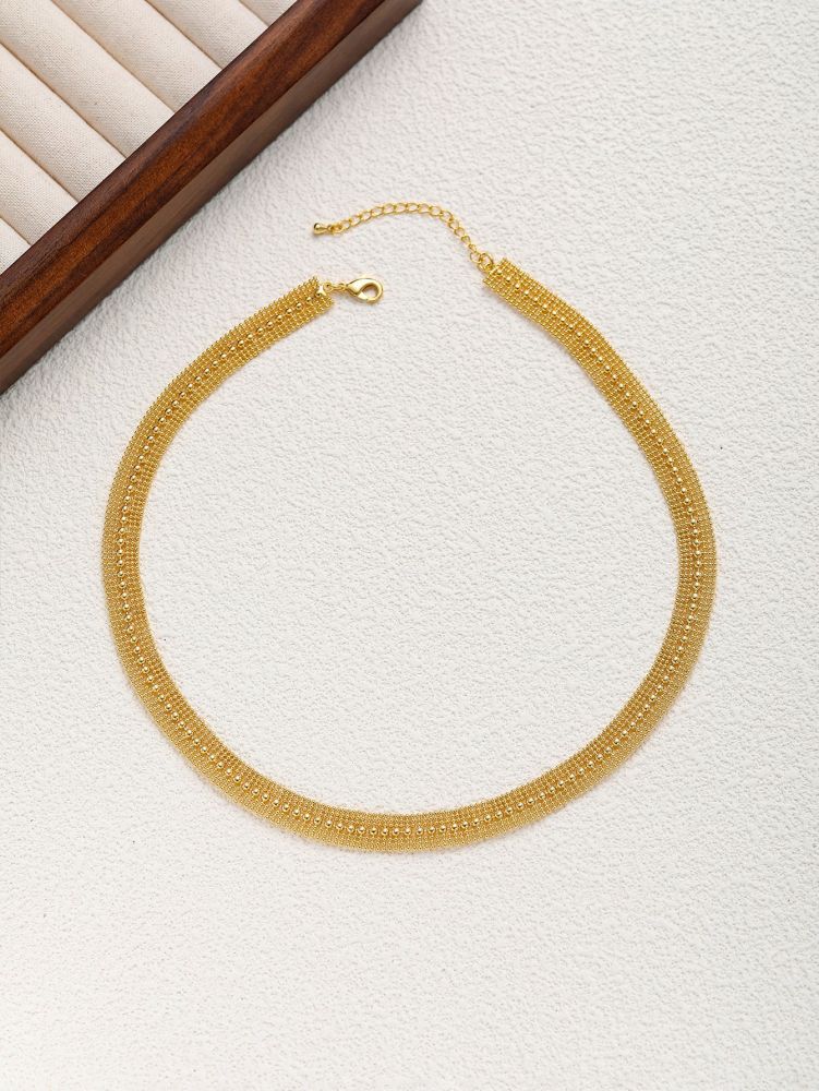 Exaggerated Gold Metal Hip-Hop Necklace Cuban Chain Accessories Unisex Meteor Shower Starry Sky Gold Plated