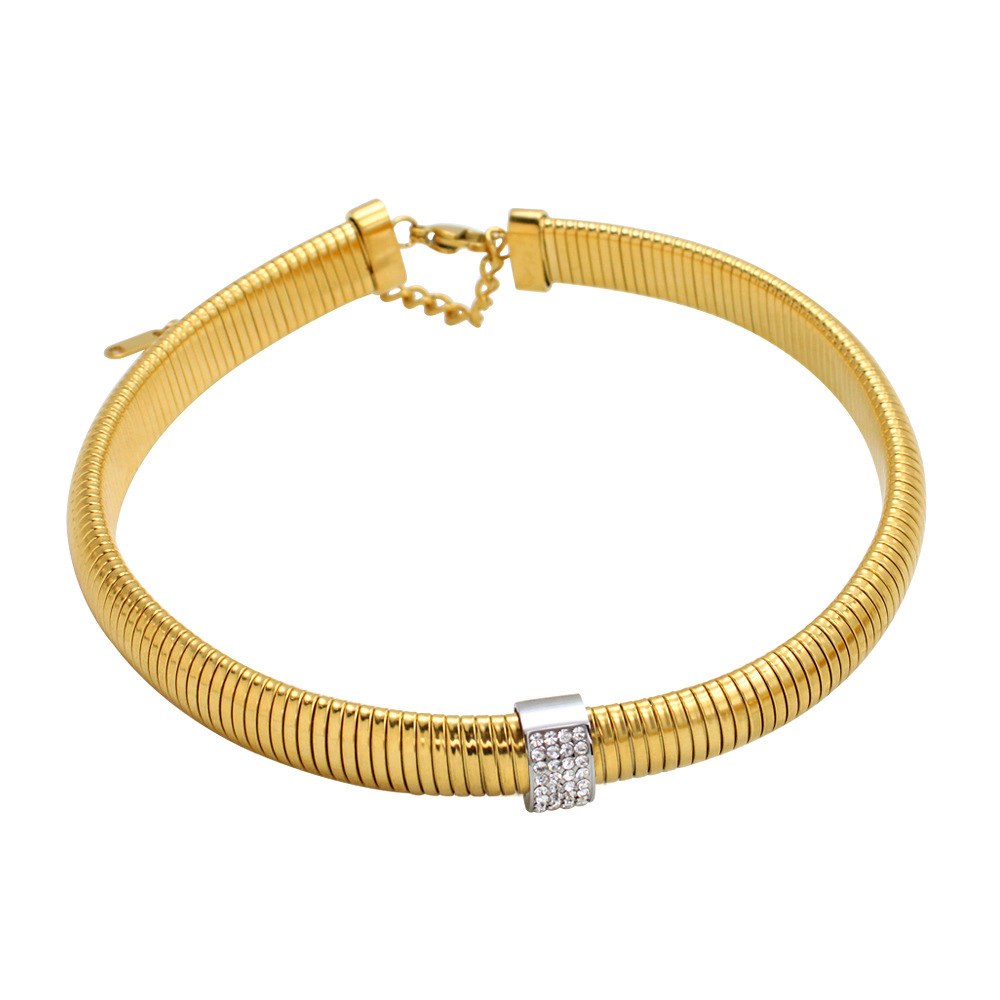 18K Gold 304 Stainless Steel PVD Coated Zircon Geometric Waterproof Non Tarnish Simple Style Cable Chain Bracelets Earrings Necklace For Women's