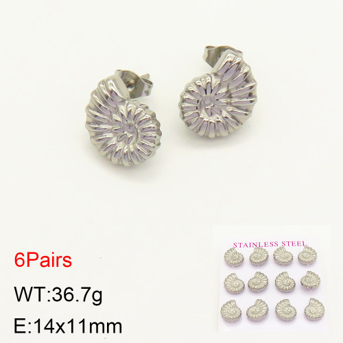 INS New  Fashion Titanium Steel Conch Stud Earrings 18K Golden Stainless Steal Earrings Niche Design High Earrings Women's Stud Earrings