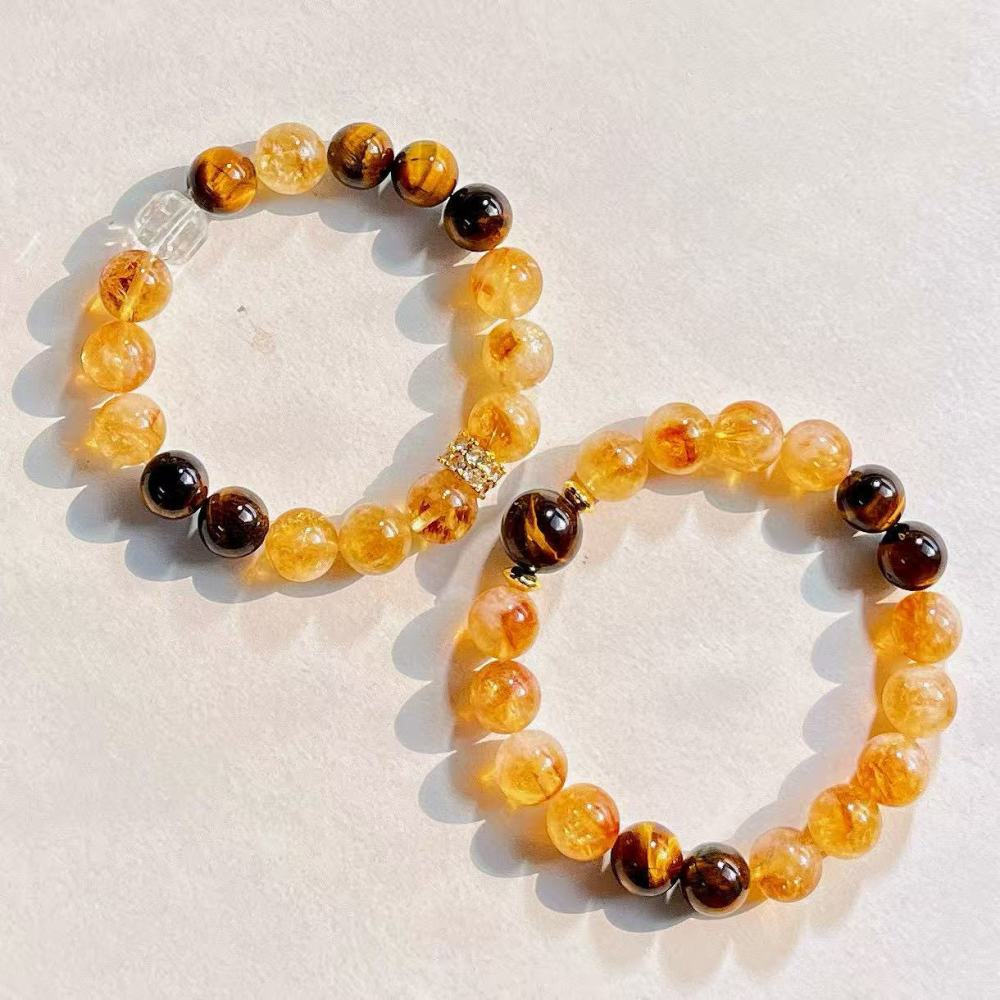 Natural High Quality Yellow Crystal Tiger Eye Stone South Red Bracelet Hand Chain White Crystal Jewelry Accessories For Women