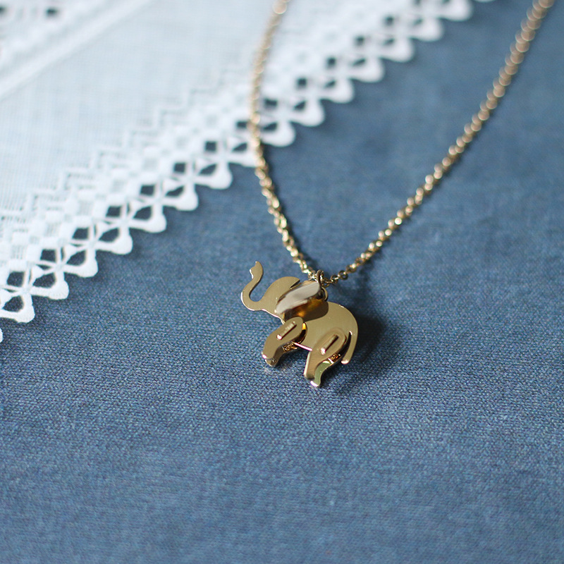 PVD Coated Real Gold Plated 18K Gold Animal 304 Stainless Steel Cartoon Style Waterproof Non Tarnish 304 Stainless Steel Necklace