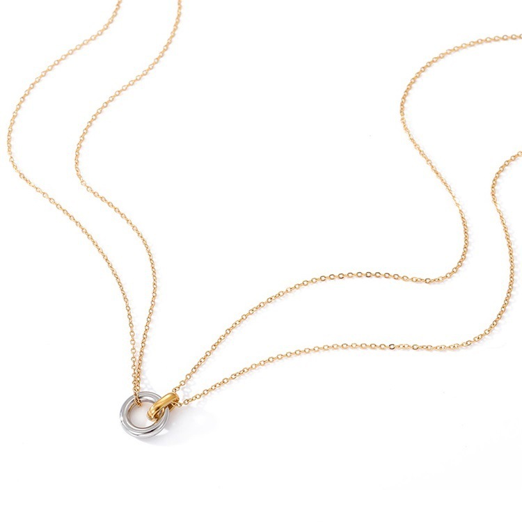 PVD Coated Real Gold Plated Solid Color 304 Stainless Steel Vacation Classic Style Waterproof Non Tarnish 304 Stainless Steel Pendant Necklace
