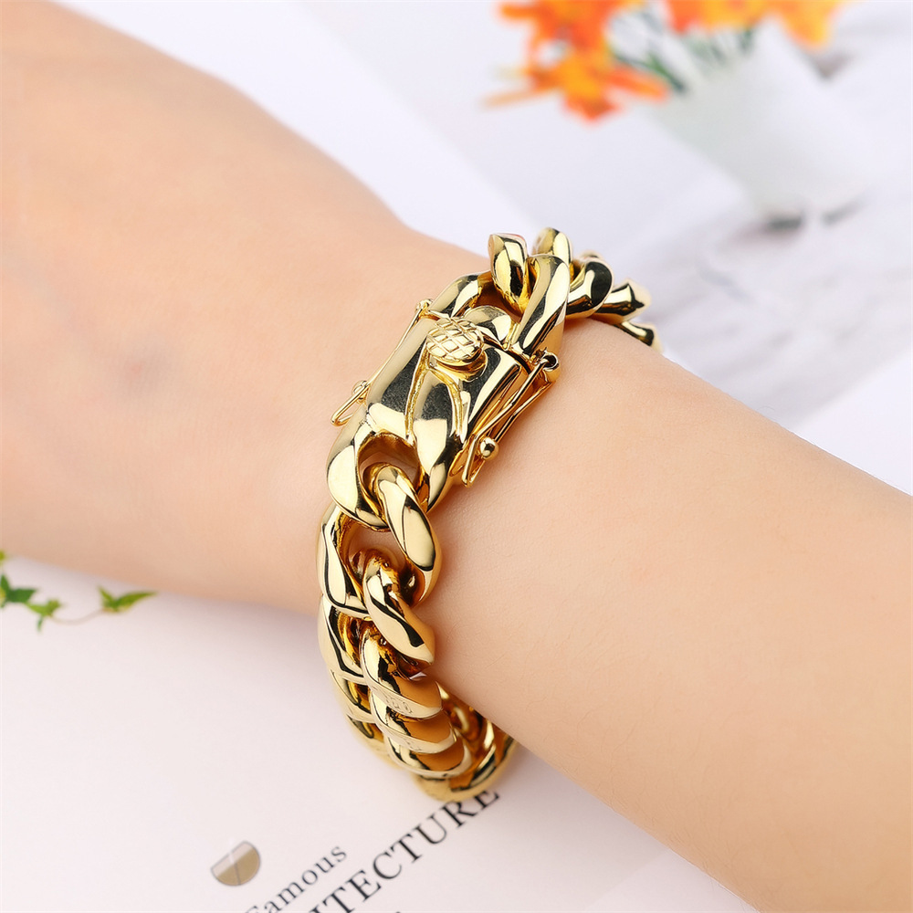 Fashionable Stainless Steel Men's Necklace Encrypted Dragon Head Buckle Bracelet Versatile Matching Accessories Geometric Pattern