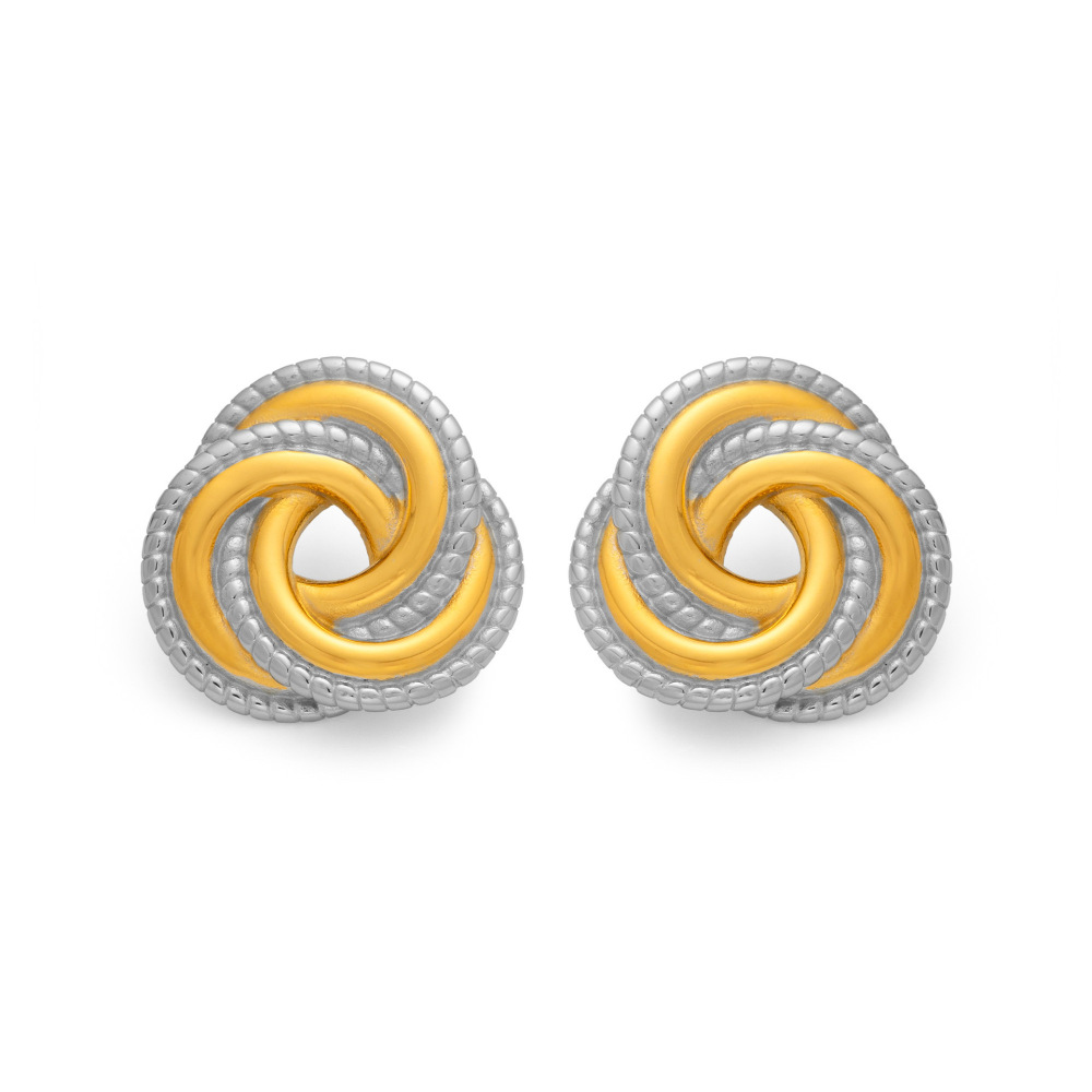 Fashionable Geometric Bohemian Earring Set Titanium Steel Gold Plated Silver Contrast Color Ladies Elegant Style Jewelry Accessories