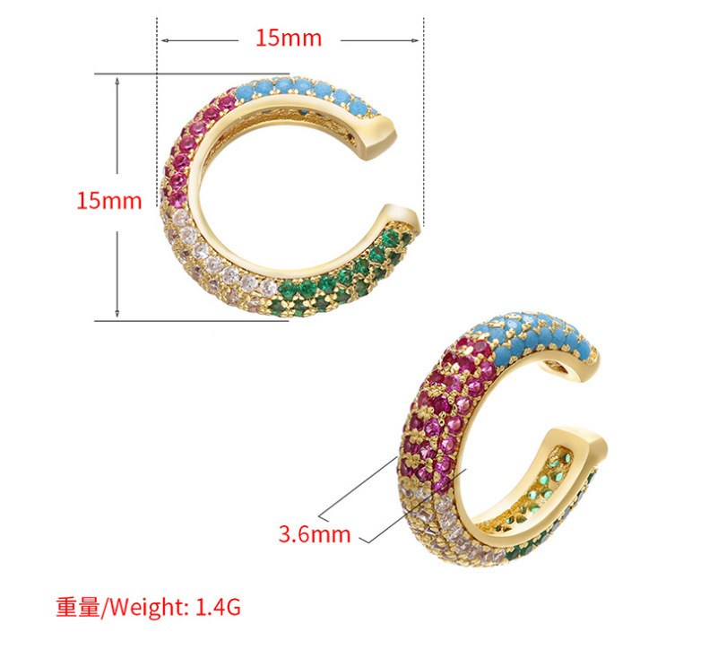 Fashion Geometric Plating Copper Zircon Copper Earrings