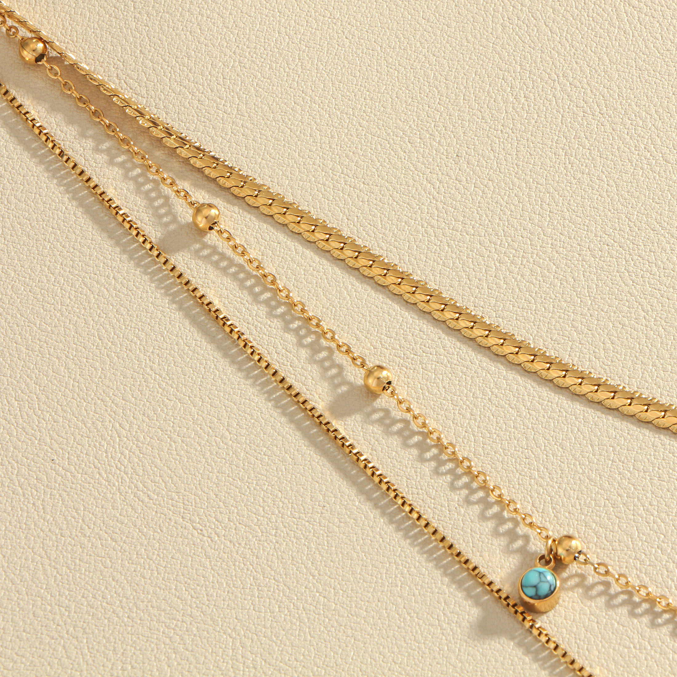 Ion Plating (IP) 18K Gold Plated Real Gold Plated Cross Round 304 Stainless Steel Simple Style Classic Style Waterproof Non Tarnish 304 Stainless Steel Layered Necklaces