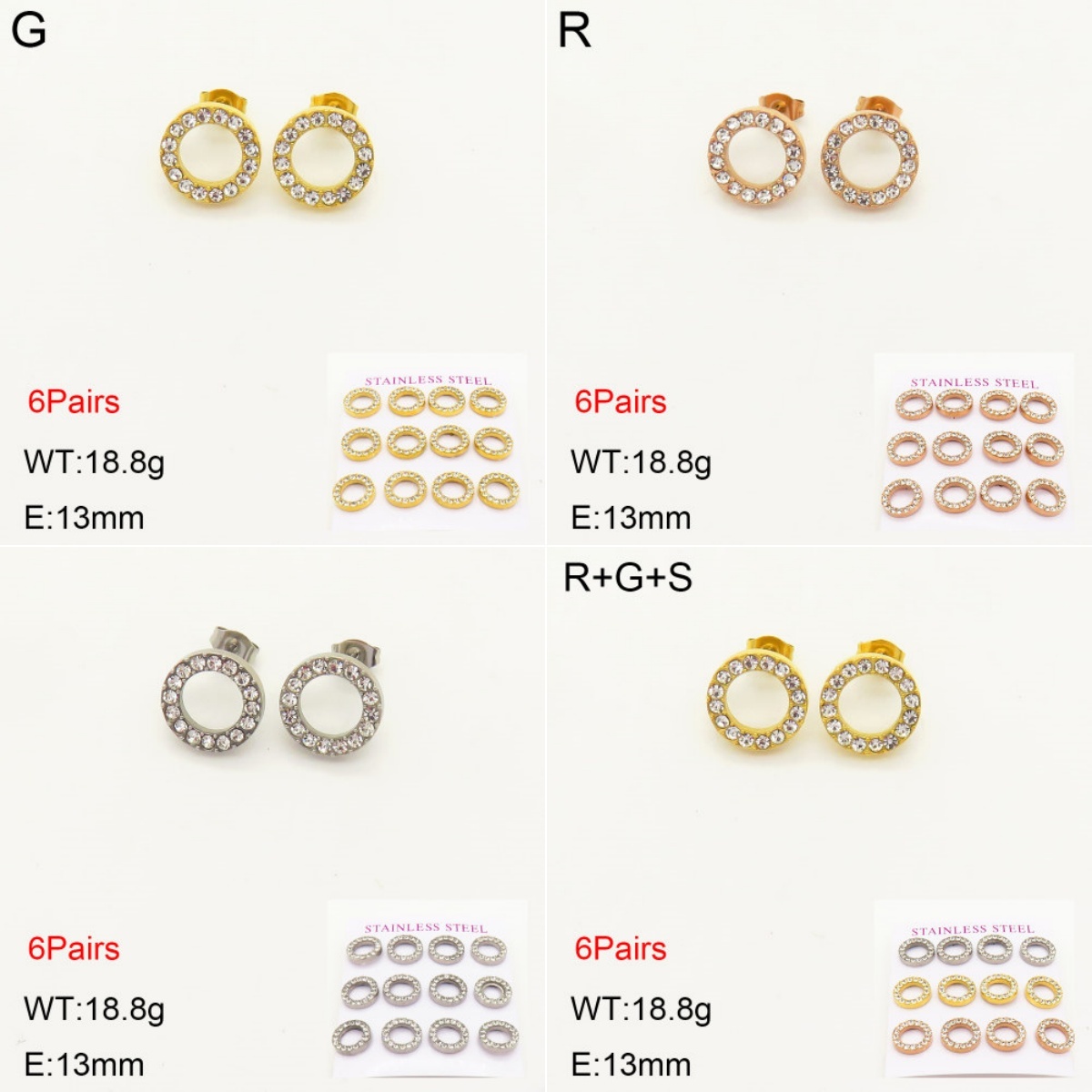 INS New  Fashion Titanium Steel Stud Earrings Round Design 18K Gold Stainless Steel Love Element Earrings Niche Design High Earrings Suitable For Women's Earrings