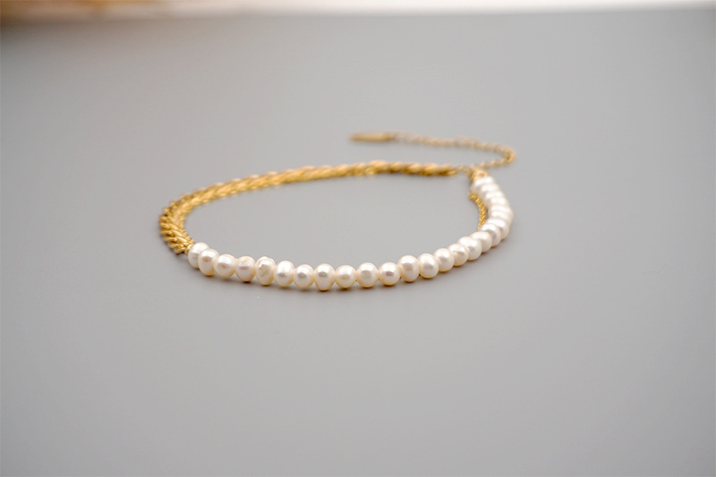 Titanium Steel Pearl Bracelet For Women Simple Summer Friend Bracelet Anklet Jewelry Accessories