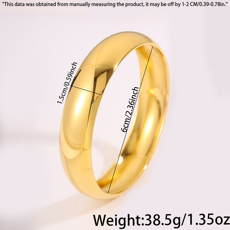 1pcs - Gold Smooth Simple Bracelet! The Design Is Eye-catching And Classic, With A Smooth Texture And Sharp Silhouette, Showcasing Ingenuity And Elegant Luxury Charm - Paired With Stainless Steel Material