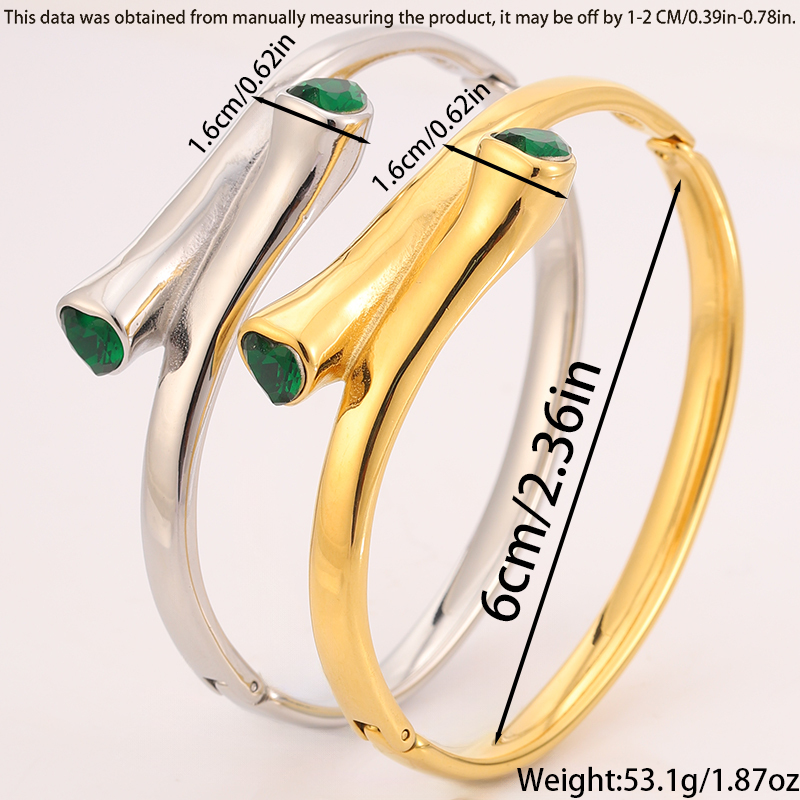 PVD Coated Real Gold Plated Solid Color 304 Stainless Steel Elegant French Style Classic Style Waterproof Non Tarnish 304 Stainless Steel Bangle