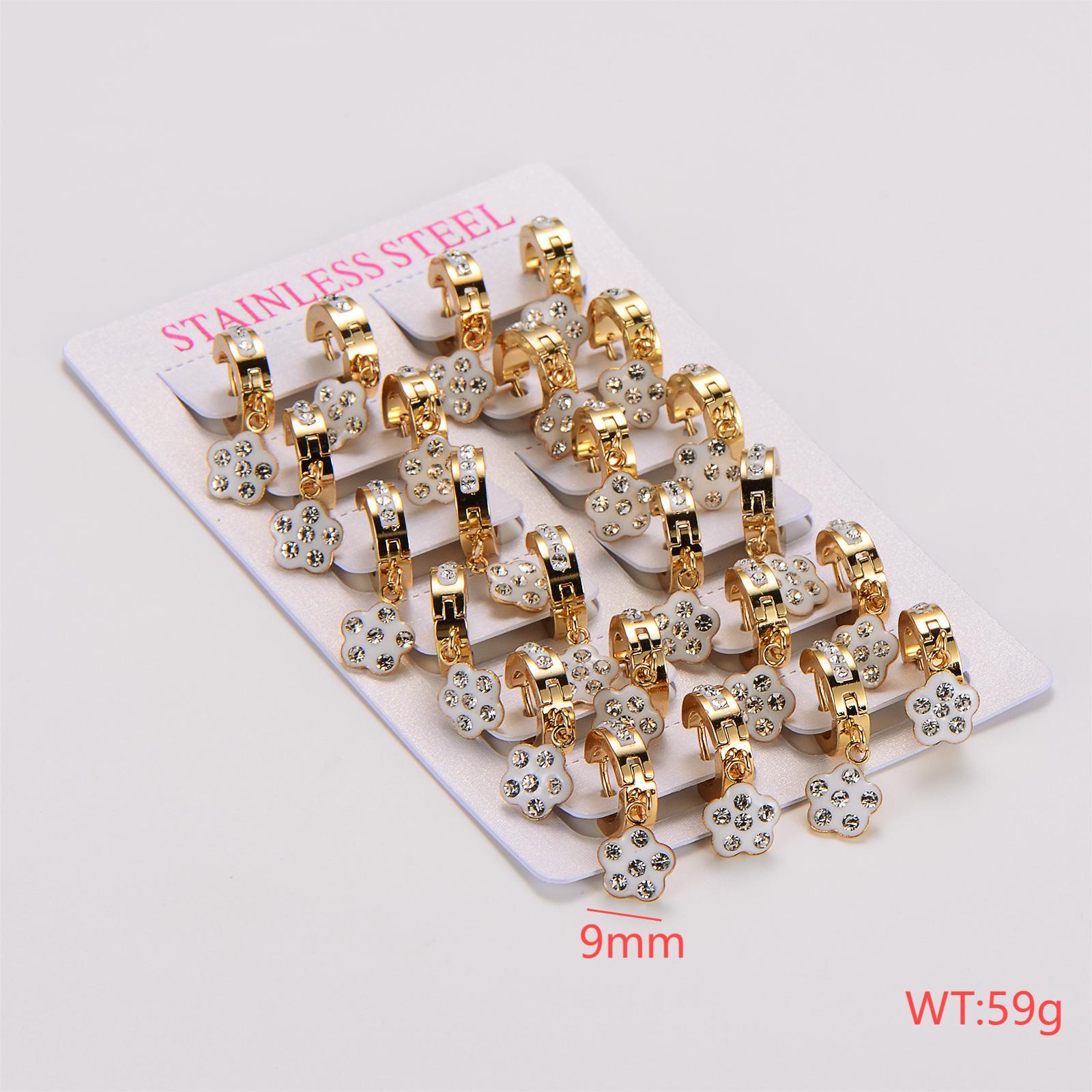 304 Stainless Steel Heart Shape Flower Butterfly Imitation Gold  Classic Style Commute Earrings