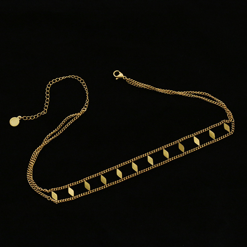 PVD Coated Real Gold Plated 18K Gold 304 Stainless Steel Fashion Waterproof Non Tarnish 304 Stainless Steel Necklace