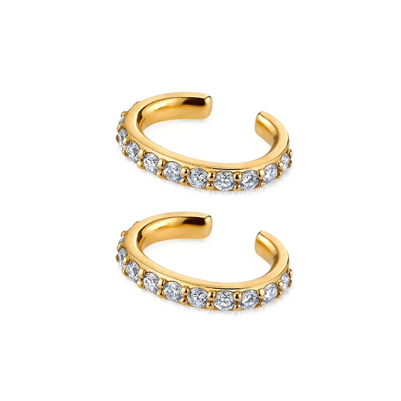 Simple Women's Zircon Earrings Clip-on Jewelry Accessories