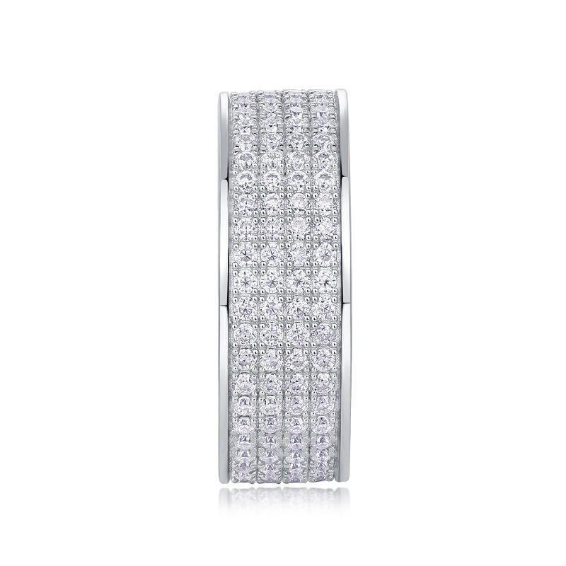 925 Sterling Silver Moissanite Geometric Rings GRA Certificate